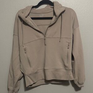 Old Navy Beige Quarter-Zip Sweatshirt